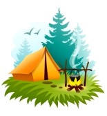 26128249-camping-in-forest-with-tent-and-campfire
